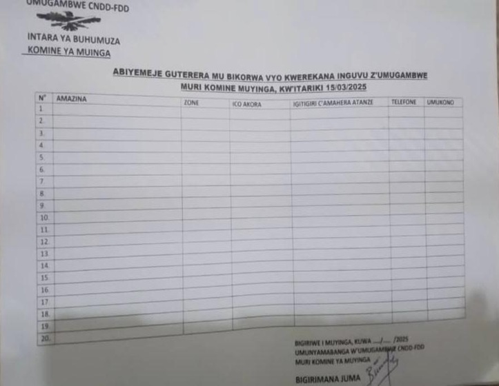Muyinga : Le CNDD-FDD impose des contributions pour sa démonstration de force